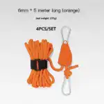 Portable Adjustable Fix Tent High Strength Fast Release Pulley Camping Rope