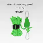 Portable Adjustable Fix Tent High Strength Fast Release Pulley Camping Rope
