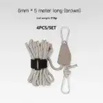 Portable Adjustable Fix Tent High Strength Fast Release Pulley Camping Rope